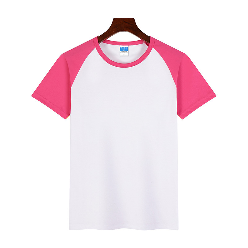Padres-hijos ropa deportiva de color colchón hombro camiseta publicitaria de cuello redondo de manga corta personalizada uniformes de graduación de niños camiseta de algodón personalizada
