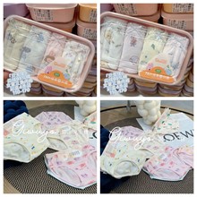 纯棉女童三角内裤卡通儿童内裤小中大童卡装便当盒装云绒棉彩盒冬