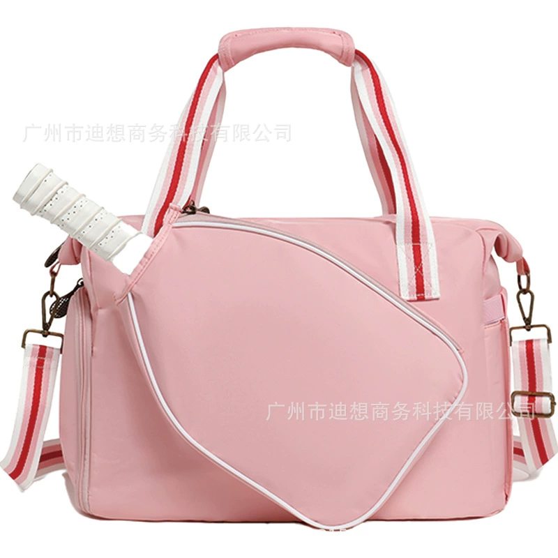 Fuchsia high quality capacious shoulder bag, racket, handheld belt bag for training