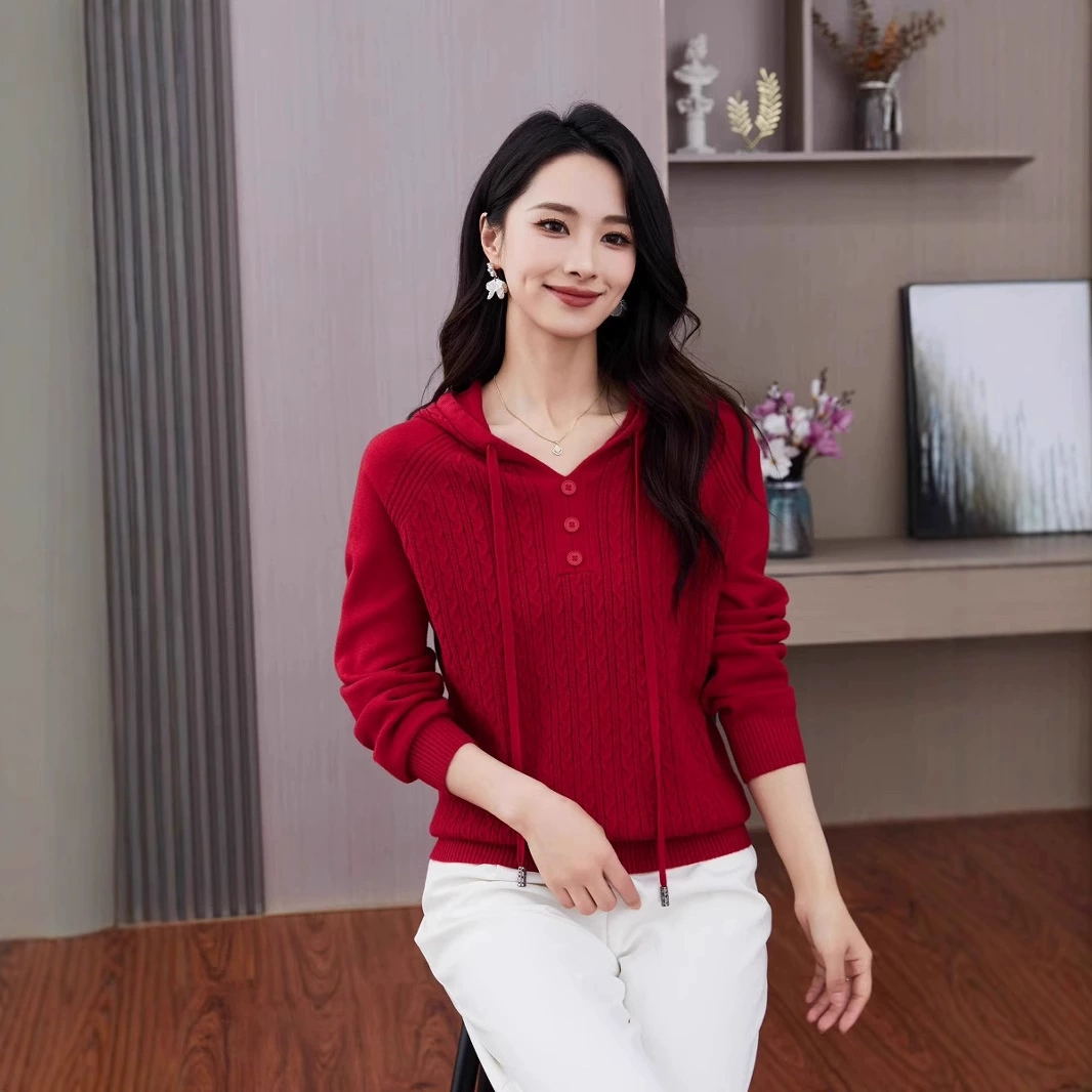 Хит продаж на Amazon: новая универсальная повседневная женская вязаная кофта с капюшоном, модная и многофункциональная.