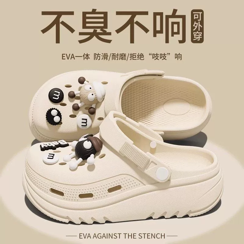Summer footwear platform, non-slip deodorized beach slippers