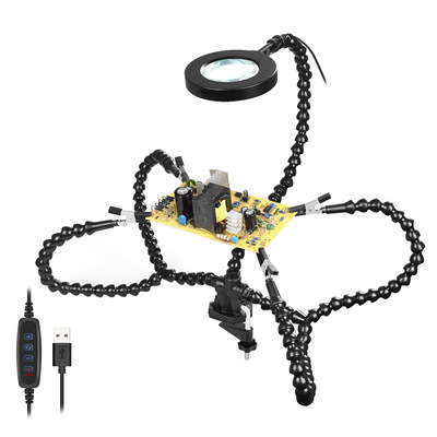 3 times USB Interface Magnifier Lamp desktop PCB welding Bracket auxiliary arm welding Third tool
