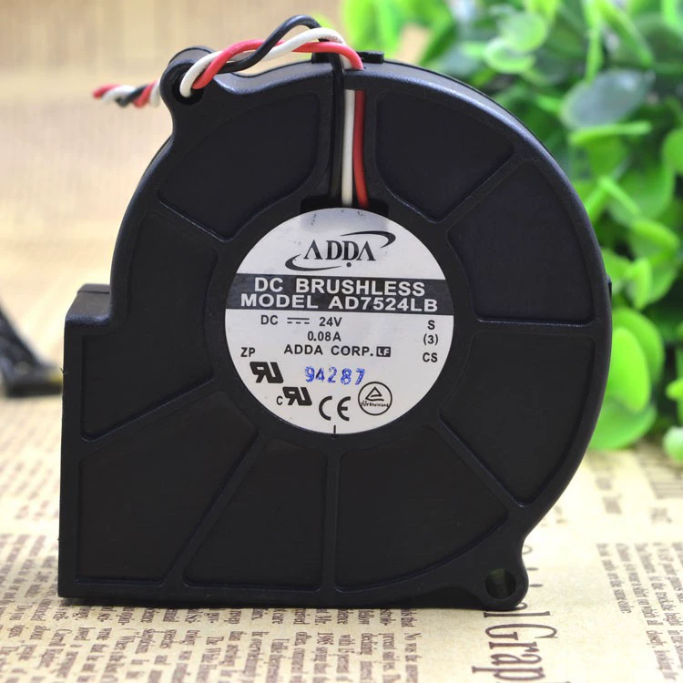 Taiwan ADDA/AD7524LB 24V 0.08A центробежный вентилятор 7см 7530 турбовентилятор