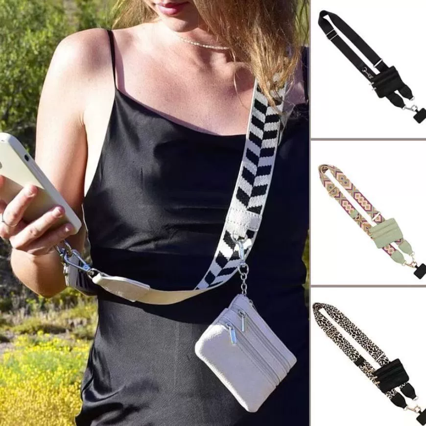 Phone Strap with Zippered Pouch mobile phone lanyard