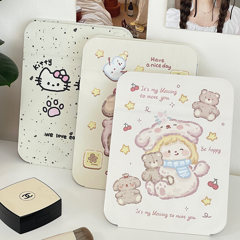 Autumn Bear in wind espejo plegable espejo de maquillaje de escritorio estudiante viaje a casa dormitorio vestidor espejo portátil niños