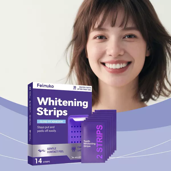 Feimuko Purple Brightening Teeth Whitening Strips: Easy-to-Use Oral Care for Brighter Teeth