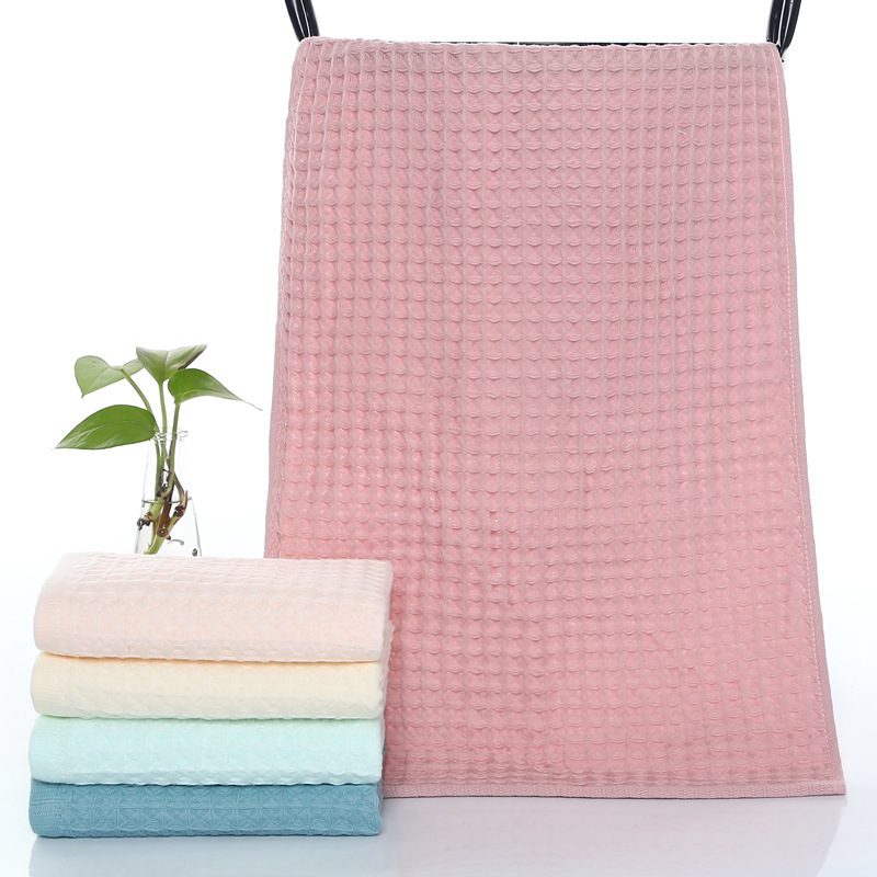 Waffle towel wholesale pure cotton plain absorbent household towel Hotel beauty gift towel embroidery logo Waffle towel wholesale pure cotton plain absorbent household towel Hotel beauty gift towel embroidery logo