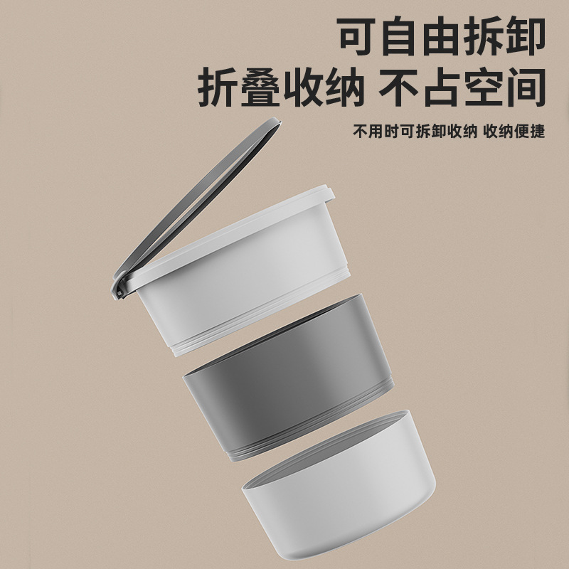 Split Press Ring Trash Bin Household Trash Bin Toilet Kitchen Contrast Color Trash Bin Living Room Dormitory Trash Bin Trash Basket