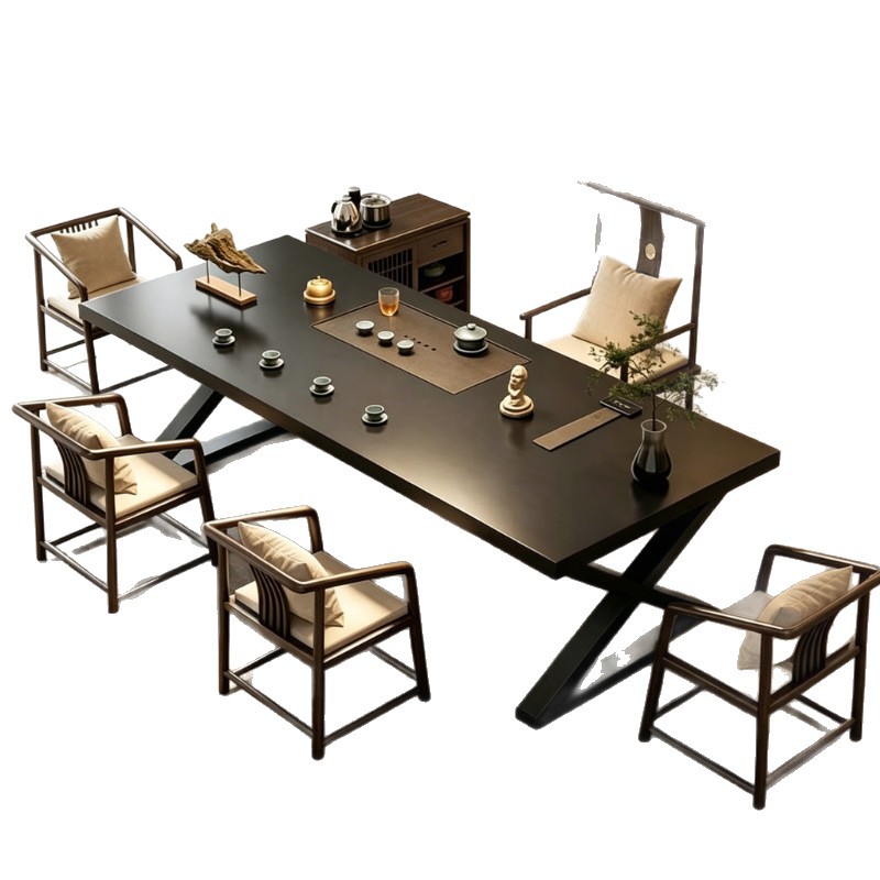 Mesa de té de madera maciza en una mesa de oficina de dos usos 2026 nueva mesa de té de oficina sala de recepción de alta gama mesa de té