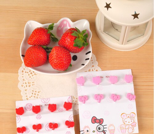 Cute fruit fork fruit pick creative set cartoon flower pick ins girl heart baby fruit insert creative home use