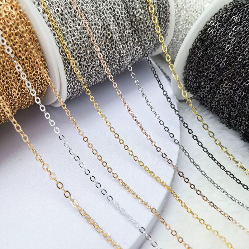 Chain 0-Shaped Chain DIY Necklace Hairpin Materials Yiwu Jewelry Accessories Loose Chain Wholesale Retail Chain