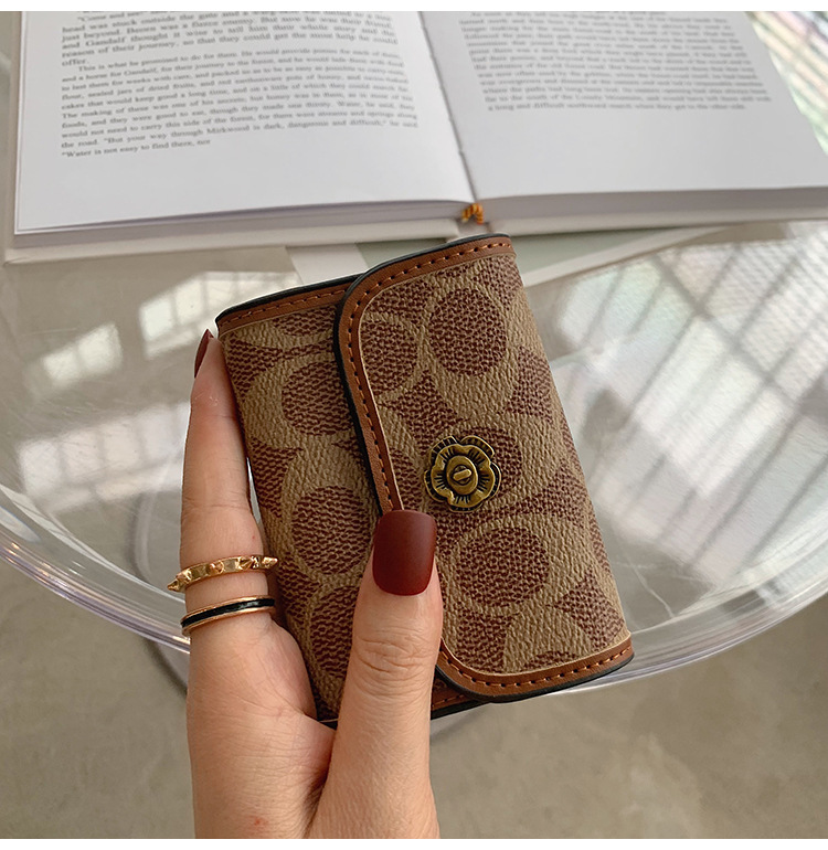 Card bag small wallet female 2021 new mini simple large capacity short card bag wholesalepicture5