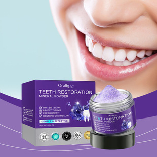Cross-border ORALHOE Purple Dental Beauty Powder Gentle Cleaning to Protect Teeth Durable Fresh Tooth Stain-free Yellow Dental Powder