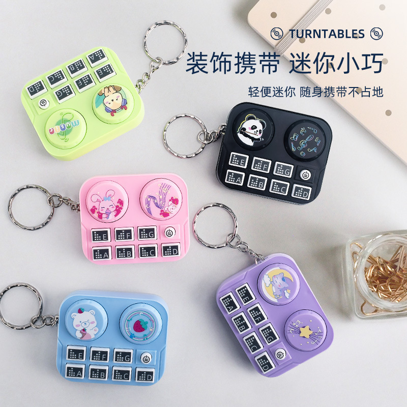 Cartoon Mini Light Music Dj Player Creative Decompression Video Game Console Keychain School Bag Pendant Gift Cartoon Mini Light Music Dj Player Creative Decompression Video Game Console Keychain School Bag Pendant Gift