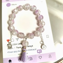 国风爆花琉璃手链女复古搭旗袍流苏平安七彩琉璃手串文创饰品批发