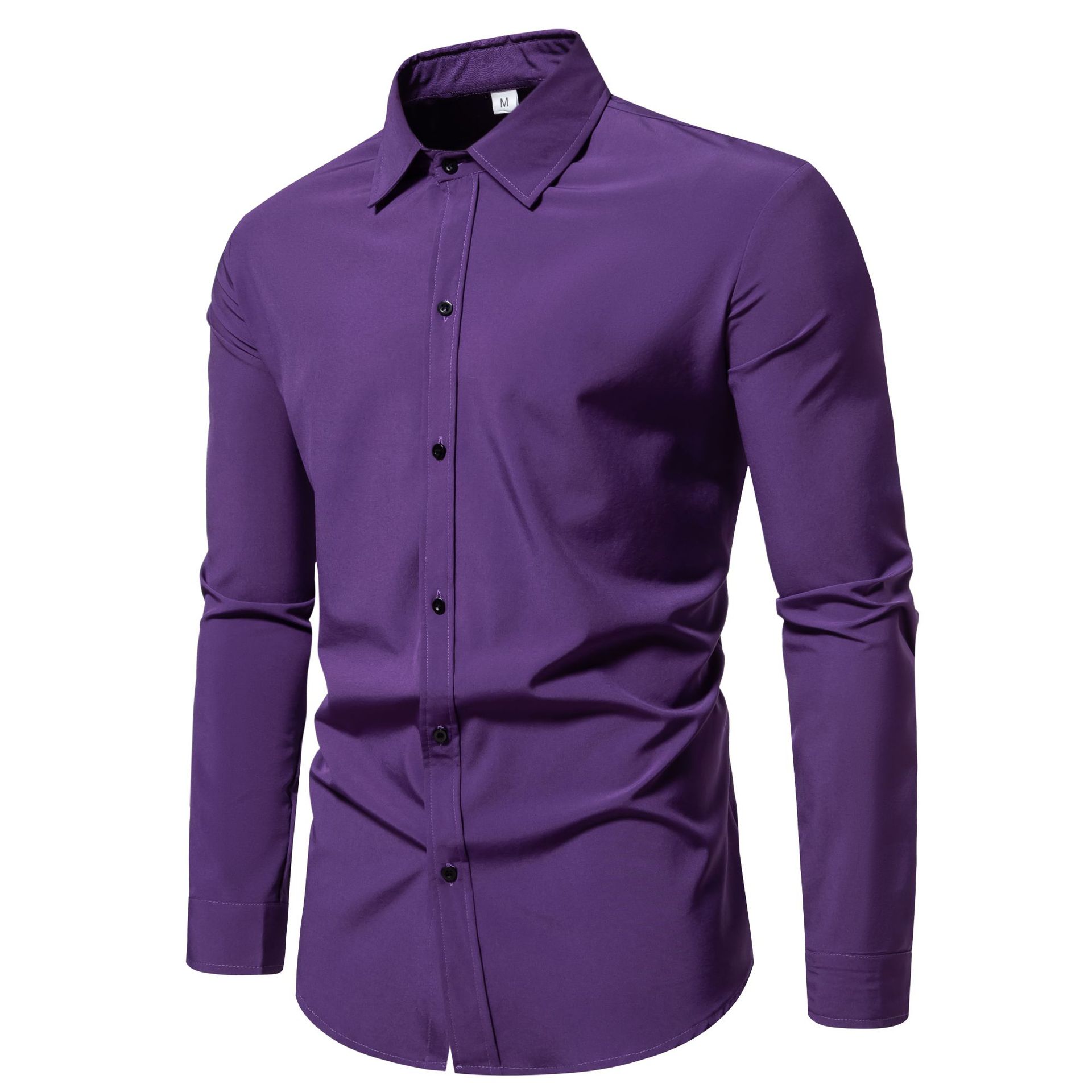 2024 primavera nuevos hombres camisa casual hombres eBay AliExpress color sólido hombres más tamaño camisa de manga larga hombres