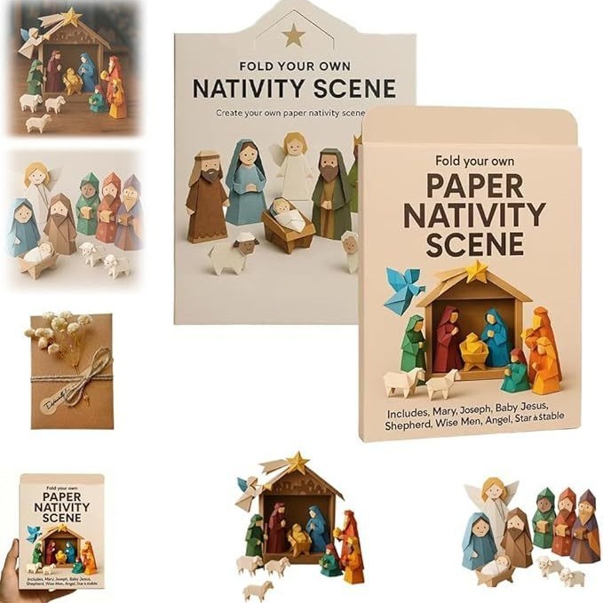 跨境热销Christmas Origami Craft Set 圣诞折纸工艺套装|undefined