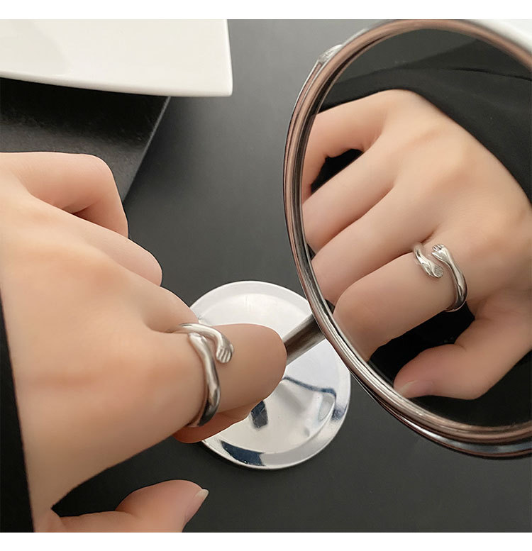 6g Weight PVD Coated Gold Plating Process Vacuum Plating Real Gold Plated 18K Gold Gold Plating Silver Plated Hand 304 Stainless Steel Novelty Waterproof Non Tarnish Open Ring