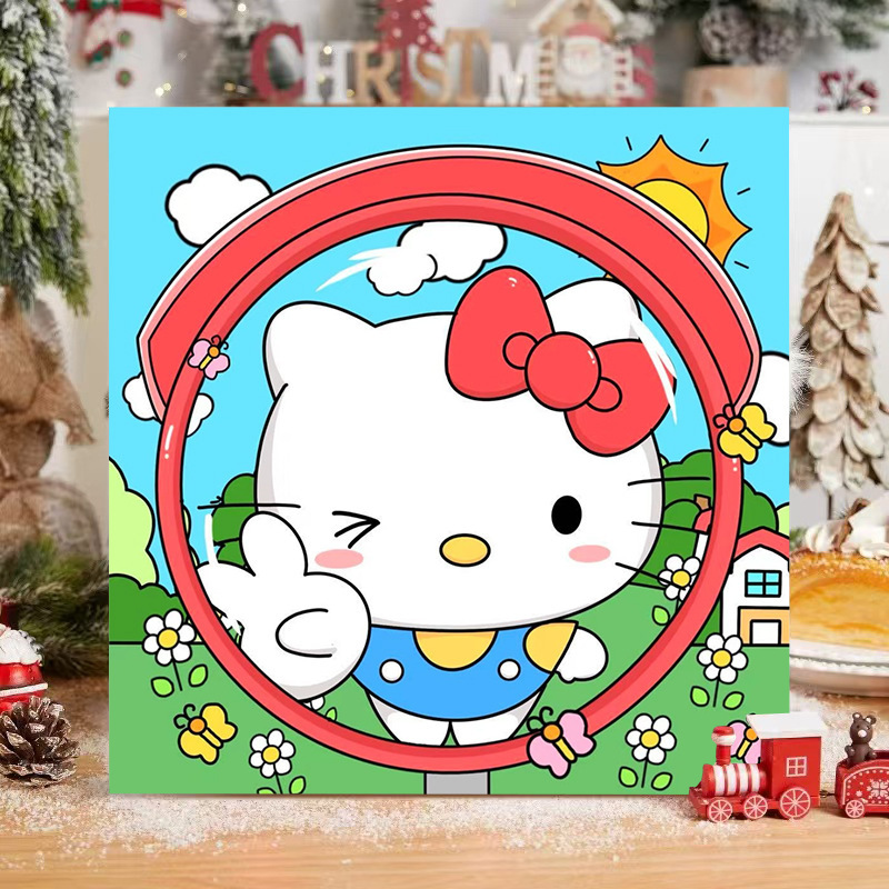 现货批发数字油画diy填色儿童简约手绘涂鸦新中式摆摊丙烯油画|undefined