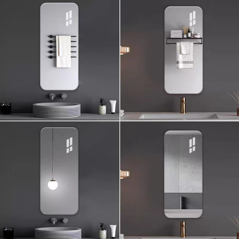 Espejo de cuerpo completo montado en la pared espejo suave autoadhesivo baño sin marco espejo de baño acrílico HD montado en la pared sin perforar