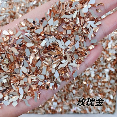 Dırnaq bəzəkləri: Flat Shaped Diamond Net Red - rose-gold-small-flat-diamonds-200-pieces