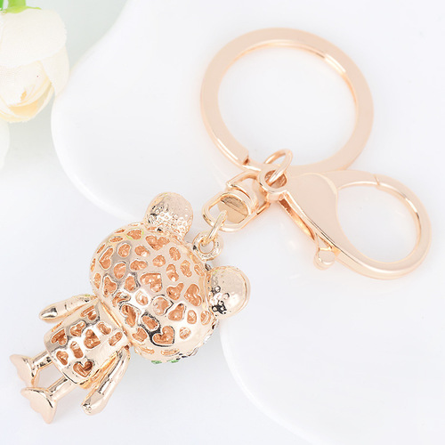 Exquisite frog series car bag diamond keychain cute frog creative metal keychain manufacturer wholesale