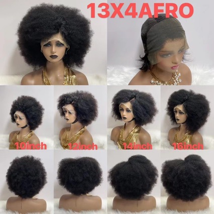 13x4 Afro wig human hair peruvian hair 1...