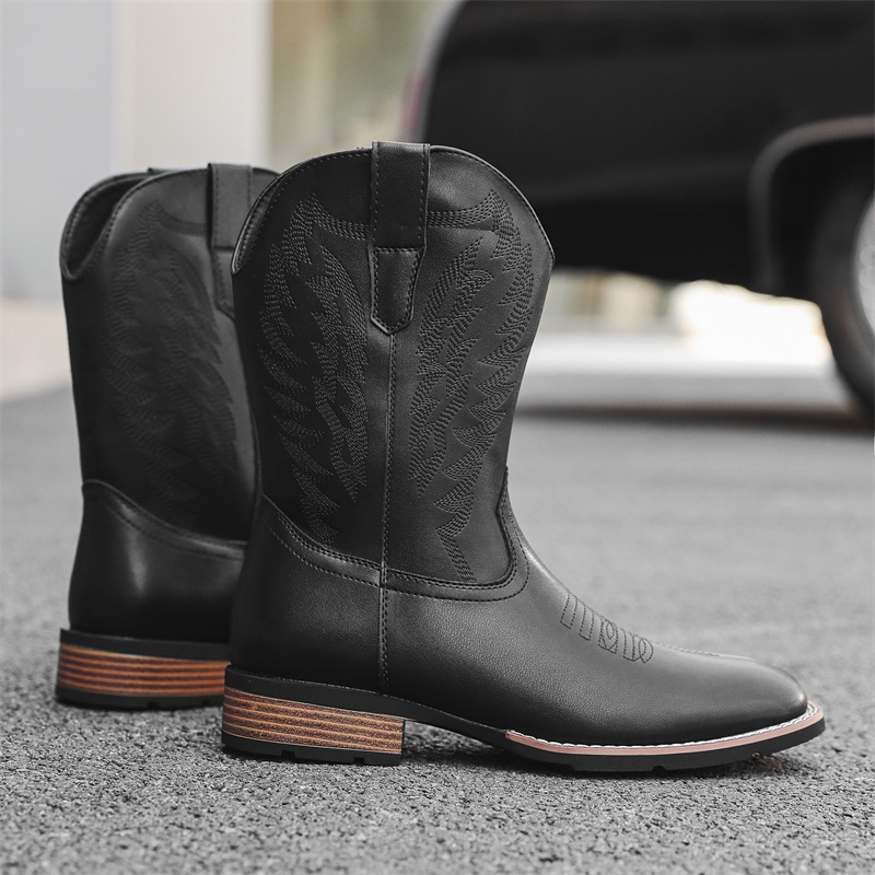 881 Cowboy boots 西部牛仔靴子时尚刺绣骑士靴V口长筒靴外贸大码|undefined