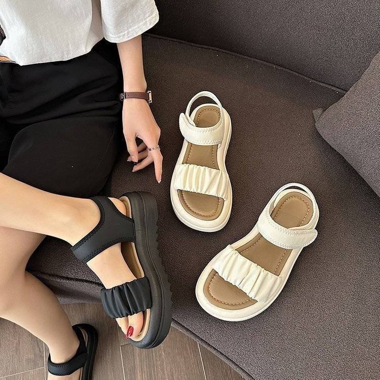 Sandalias de hadas francesas de estilo de verano para mujeres con falda 2026 nuevos zapatos romanos planos versátiles