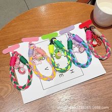 拼色相机麻花手腕钥匙扣手机户外挂绳挂件通用手提编织结实短款绳