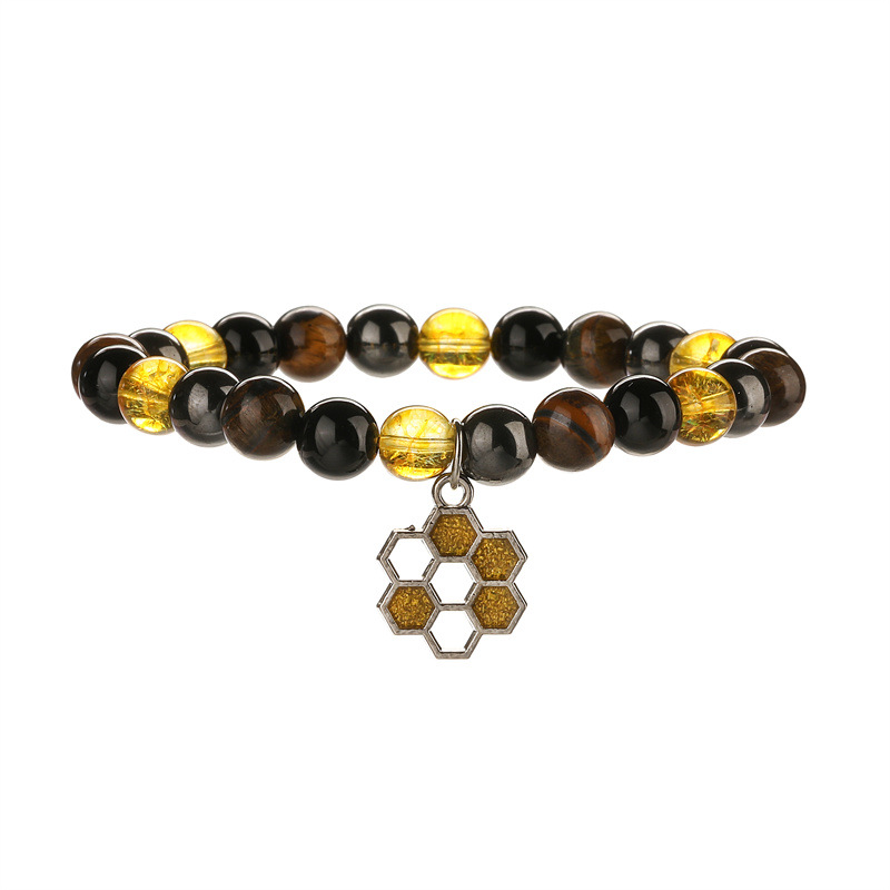 Pulsera de cuentas de citrino natural de venta caliente transfronteriza en Europa y América