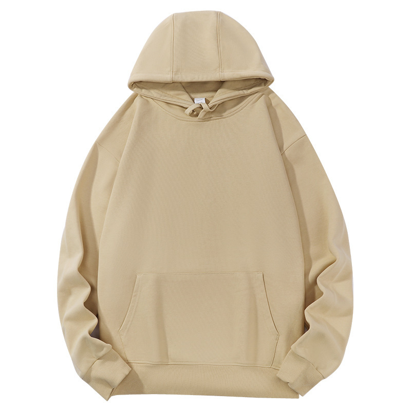 Suéter con capucha de algodón pesado de 380g, gran felpa, suéter casual de otoño e invierno suelto de color sólido americano, marea oversive