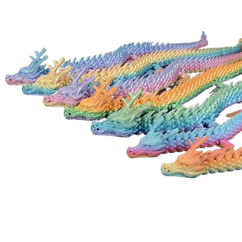 3D 인쇄 관절 드래곤 중국어 아로와나 물고기 탱크 조경 장식 장난감 모델 장식 사무실 자동차 어린이 선물