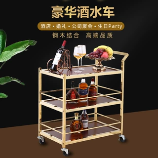 定制高档酒店酒水车商用送餐车餐厅甜点车KTV移动小吃酒水服务车