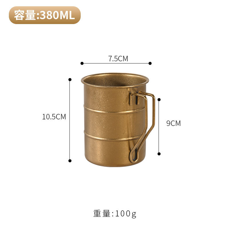 レトロ工業風ビールグラス304ステンレスマグカップ古いジュース冷たい飲み物カップ屋外キャンプ水カップ|undefined