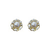 Earrings from pearl, Chanel style, 2024 years, bright catchy style, flowered