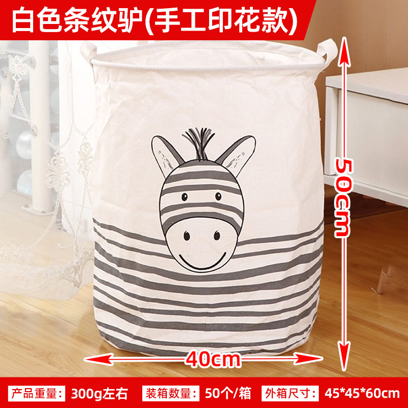 Posta gratuita impresa a mano gran cesto plegable de lavandería casera de dibujos animados tela cesto de lavandería sucia cubículo de almacenamiento