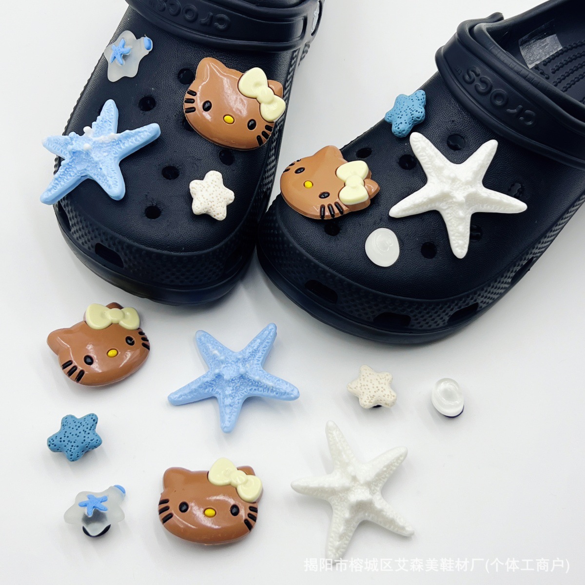 Estrellas plateadas ajuste agujero agujero perdido zapatos decorativos accesorios DIY extraíbles accesorios de flores hebillas de zapatos accesorios tridimensionales