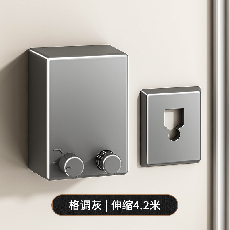 隐形晾衣绳晾衣服神器绳子室内免打孔卫生间收缩伸缩阳台钢丝绳架|undefined