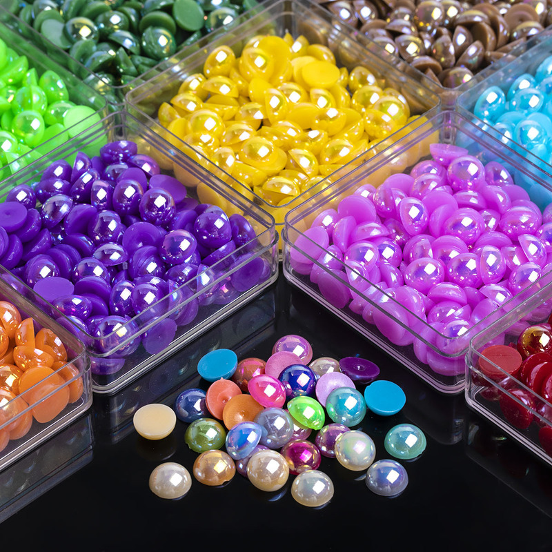 2-14mm Flat-Bottomed Semi-Circle Pearls Abs Imitation Pearls DIY Jewelry Accessories Cream Glue Phone Case
