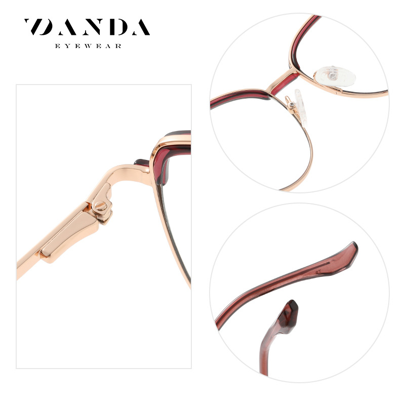 TB3205 bicolor elástico pierna de Trabajo Anti-azul gafas de luz 2023 Comercio exterior nuevo Marco de las mujeres de moda europea y americana gafas lisas