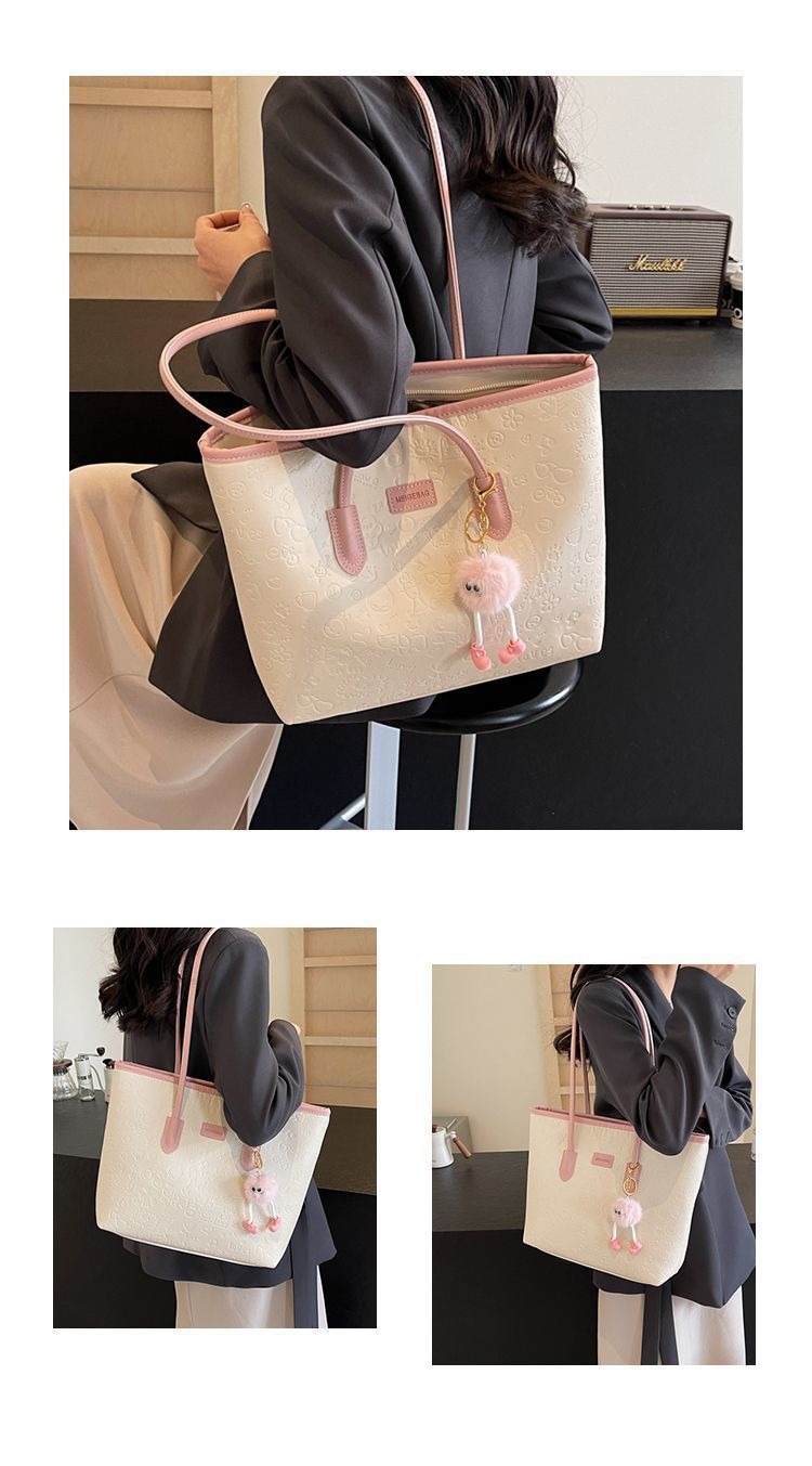 Modische Tote Bag für Mütter, Schülerinnen und Studentinnen mit großem Fassungsvermögen, vielseitige Schultertasche zum Umhängen, elegante Handtasche für Unterricht und Pendeln