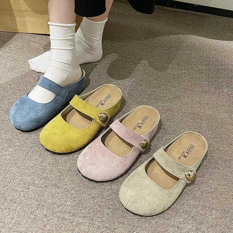 Туфли Birkenstock, весенне-летние тапочки для женщин, ленивые тапочки без шнуровки, новинка 2025 года, верхняя одежда на липучке, полутапочки