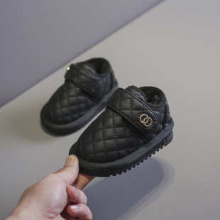 Children's snow boots baby cotton shoes winter fleece-lined baby shoes girls' soft bottom toddler shoes short boots children's winter shoes