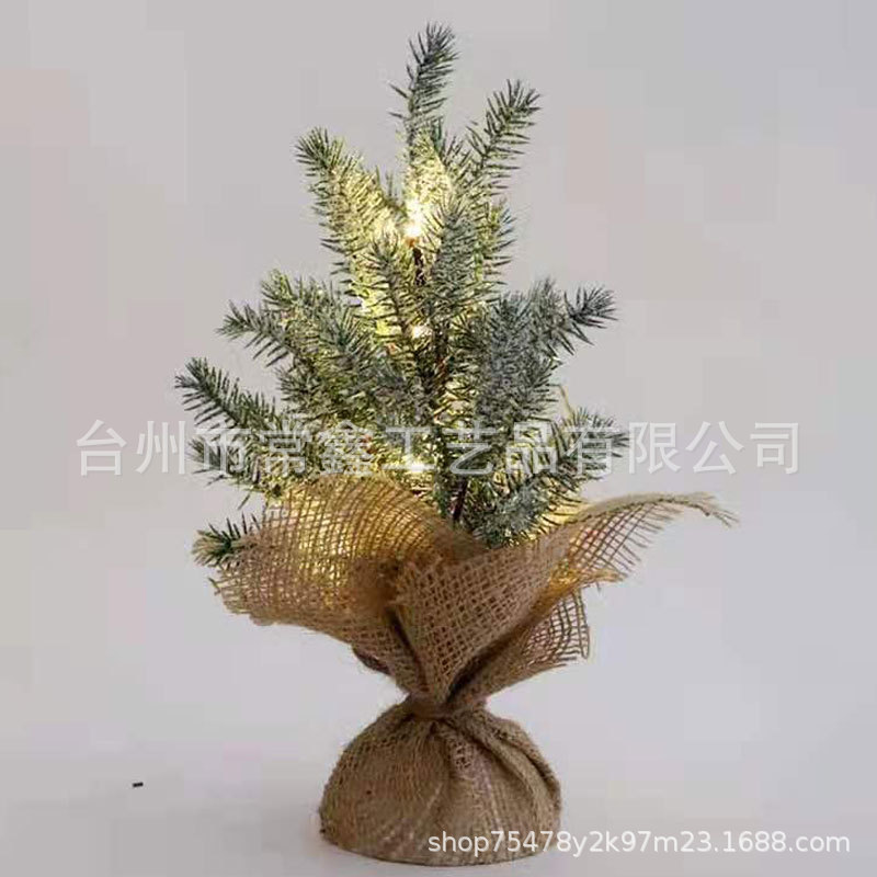 仿真迷你圣诞树灯 小型桌面松针树圣诞树装饰诞节树摆件批发