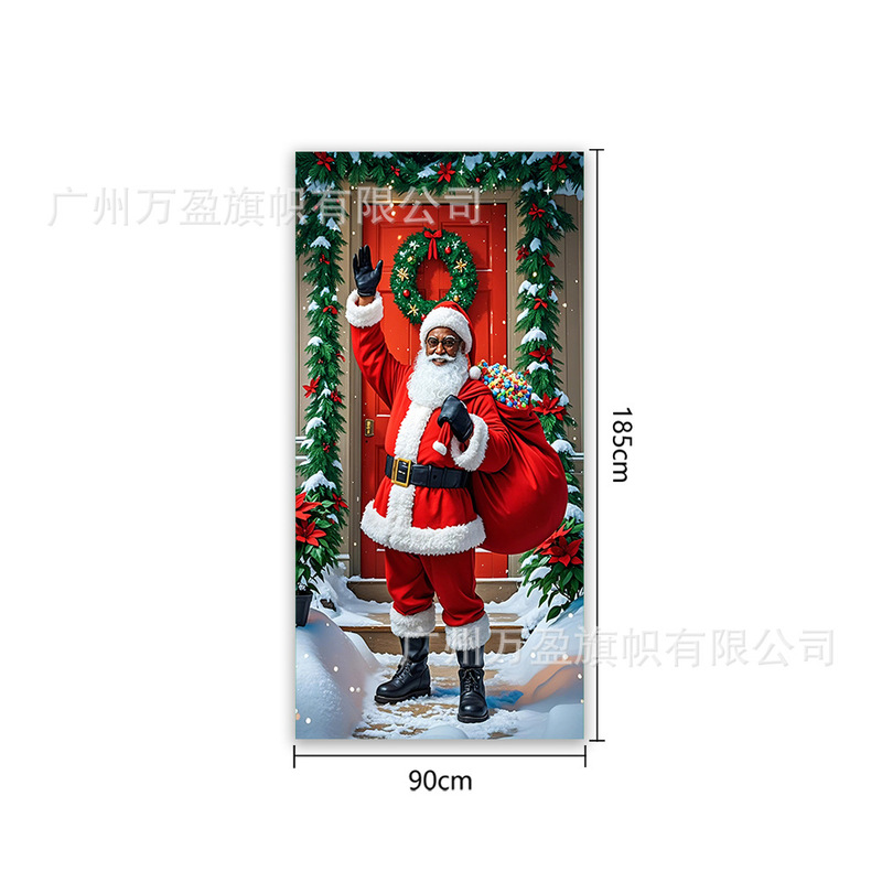 Amazon クロスボーダー新製品クリスマスドアカーテンフラグ屋外写真撮影クリスマスパーティーエルフお祝い装飾|undefined