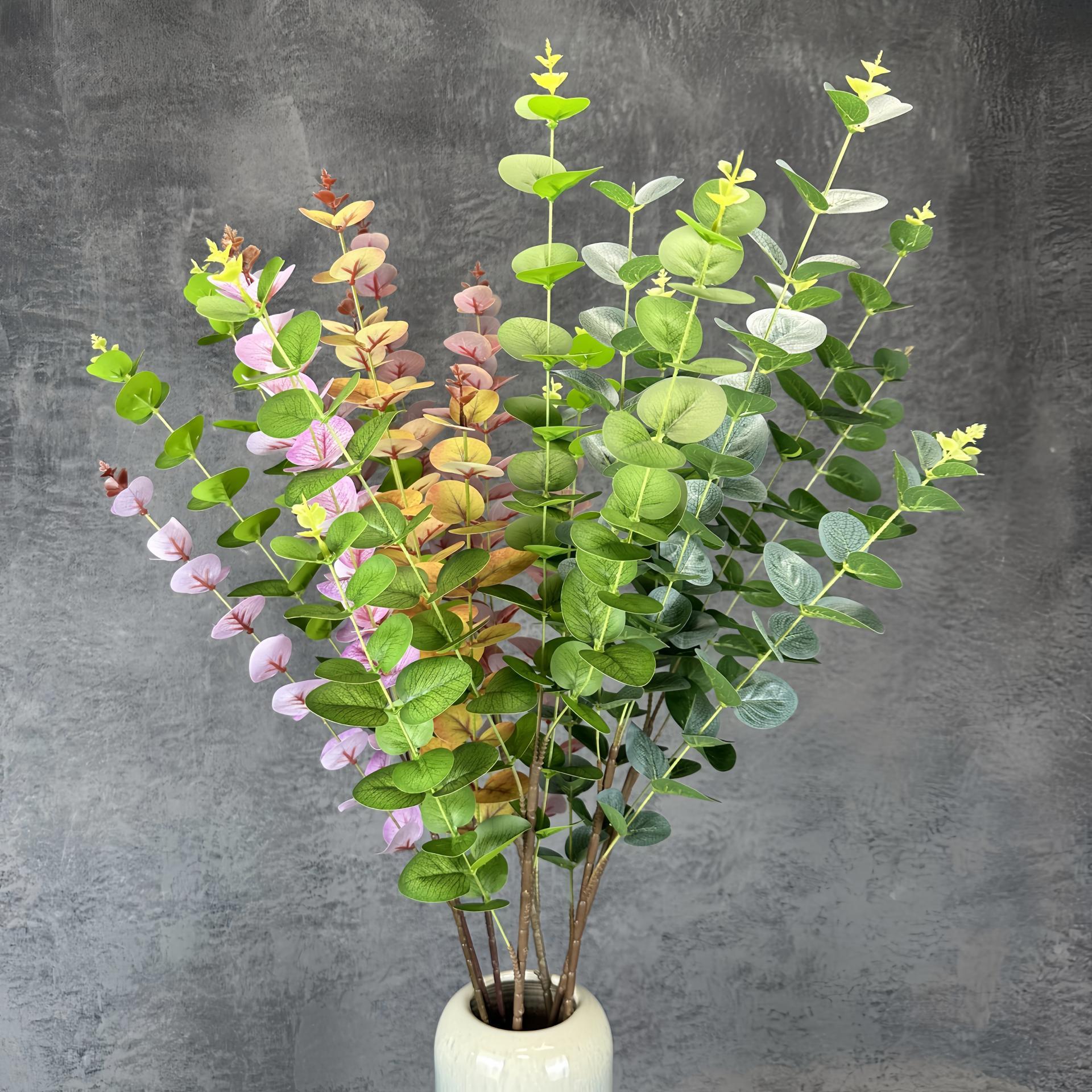 Simulación de plantas verdes impresión 3D color eucalyptus hogar props de disparo de boda dinero transfronterizo hoja de flores falsas al por mayor