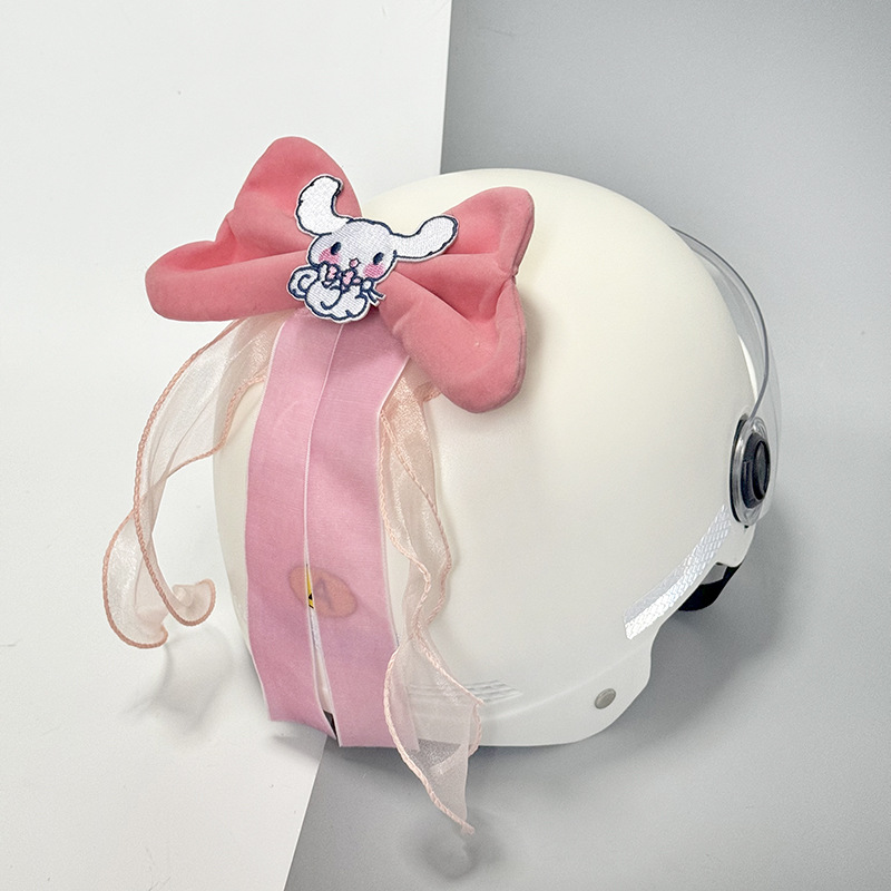 Battery car helmet decoration bow ribbon children's helmet sequin decoration motorcycle modification accessories gift wholesale
