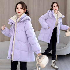 外贸棉服女中长款2025款韩版宽松冬季棉衣加厚棉袄面包服大码外套