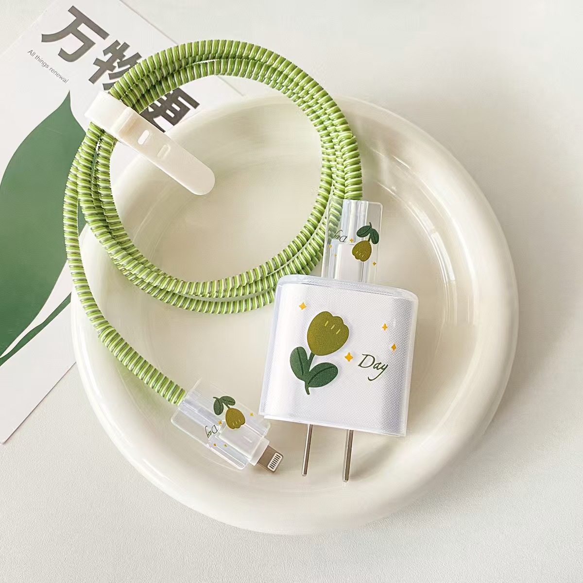 Aplicable a Apple 14 Cable Cover iPhone 13 Cargador Head 12 Promax Winding Cable Cover iPad